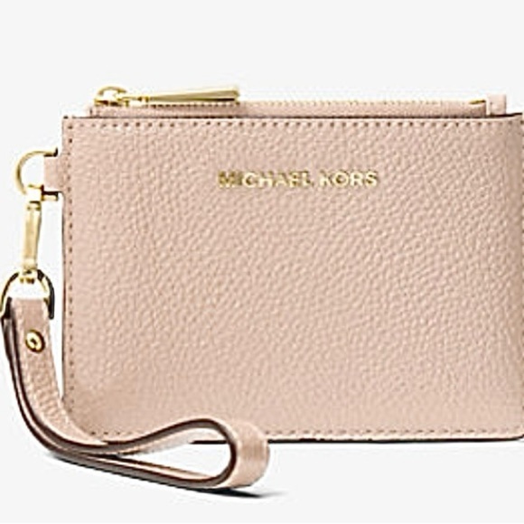 Michael Michael Kors Jet Set, Zip Top, Tan Wallet - Picture 1 of 14